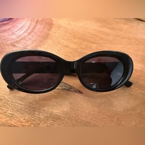 Rachel Zoe Black Oval Sunglasses